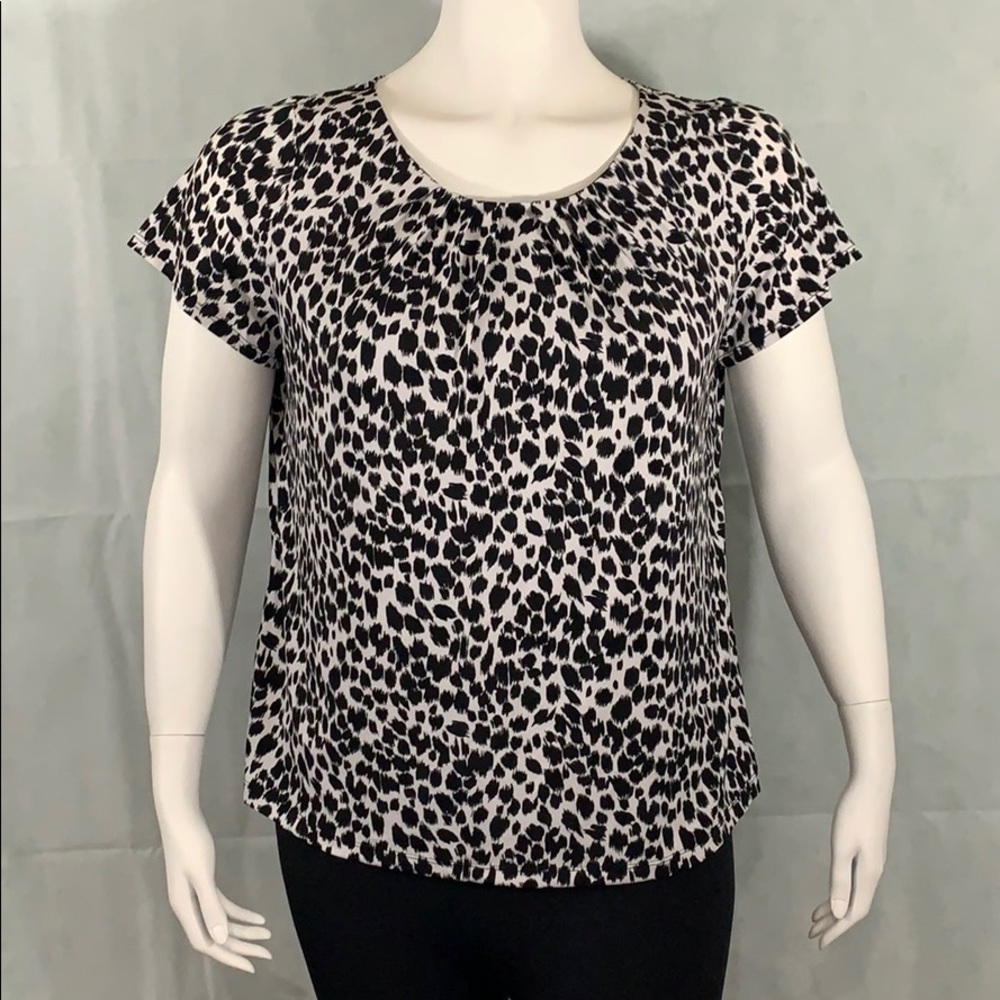 NWT Liz Claiborne Animal print 1X career top